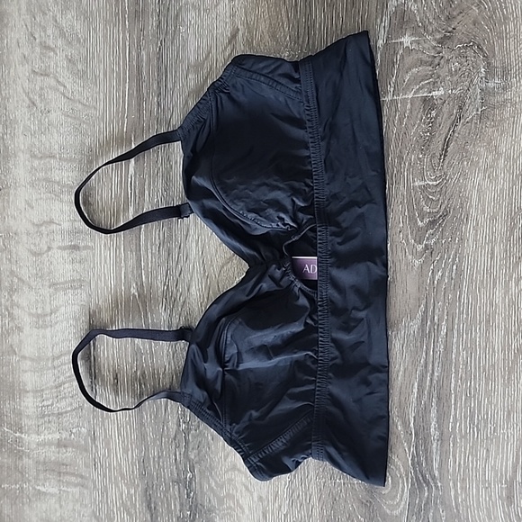 Adore Me Fatima Keyhole Cut Out Corset Seam Bikini Top Black Satin Medium - Picture 3 of 6